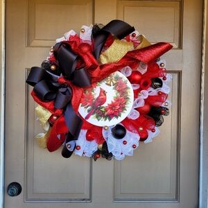 New Handmade Cardinal Christmas Wreath